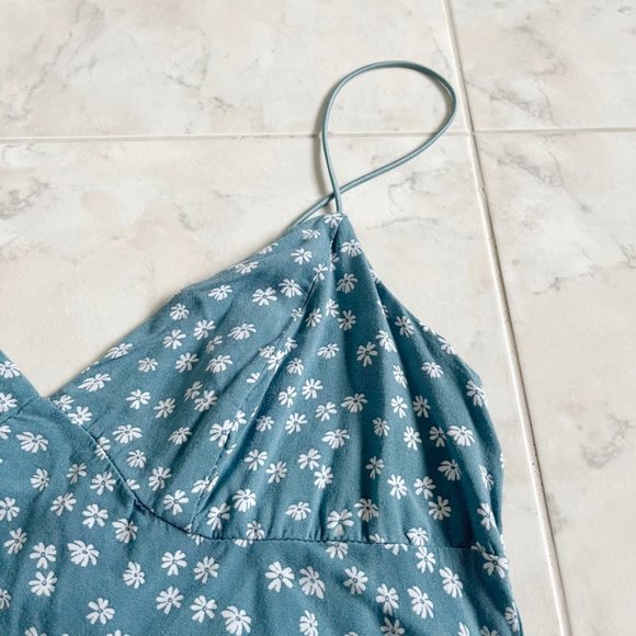 Kendall & Kylie Blue Sleeveless Floral Pattern Mini Dress Women Small (S) - Picture 3 of 6